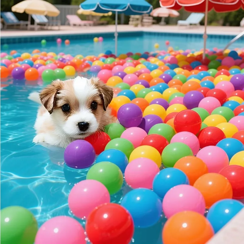 Dog Toys Balls with Storage Bag 7 Bright Colors Crush Proof Great Play Toys for Tents Pools Party Prevent Biting Damage Pet Toy