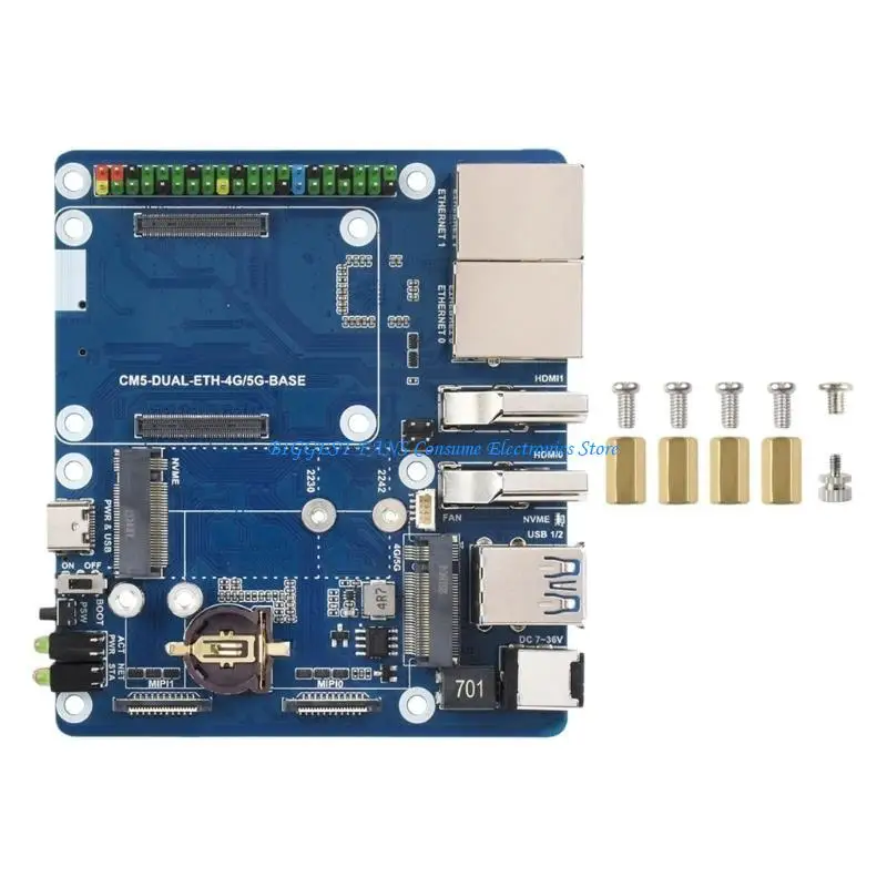 

Gigabit 2.5G Double Ethernet Base Board For CM5 Double RJ45 Ethernet Port Support