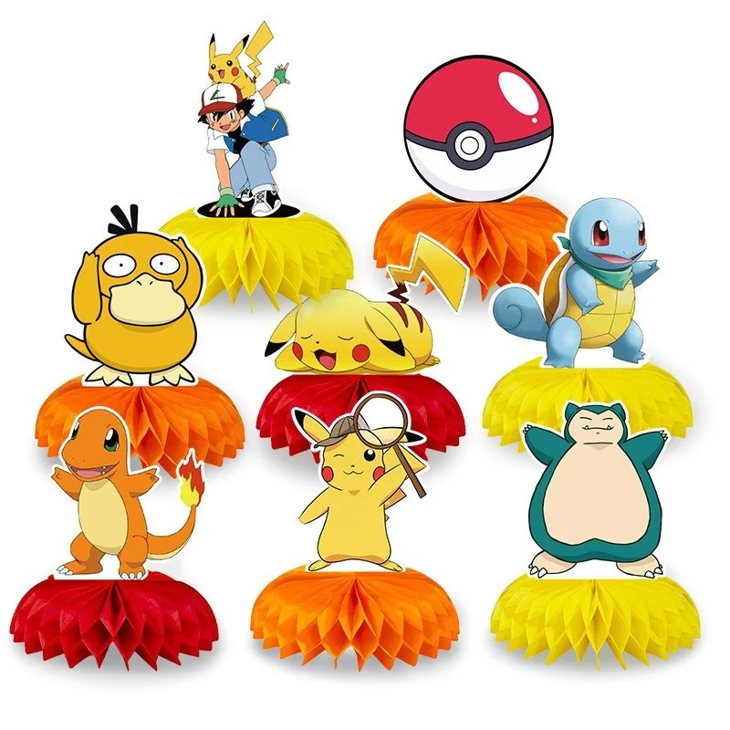 Cartoon Pokemon Pikachu Thema Party Gefälligkeiten Waben Ornamente Baby Dusche für Kinder Geburtstag Party Dekorationen Liefert Geschenke
