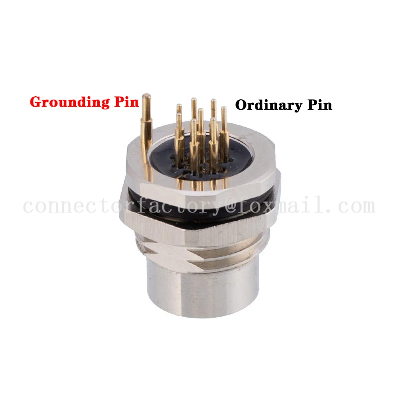 M12 2 3 4 5 6 8 12 17 A Type 4P D B Type Pin Waterproof IP67 Aviation Male Female Socket Threaded Connector For PC Board Install