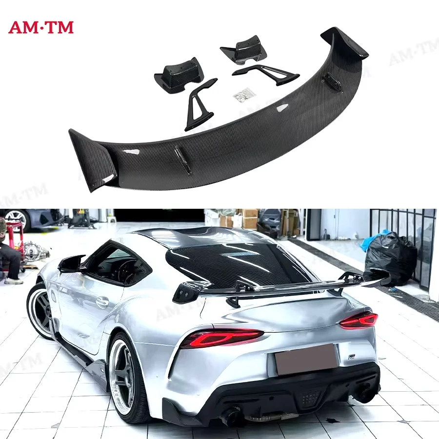 

For Toyota Supra A90 A91 MK5 2019+ Carbon Fiber Tail fins Rear Trunk Spoiler Guide Wing Rear Wing Car Trunk Diverter