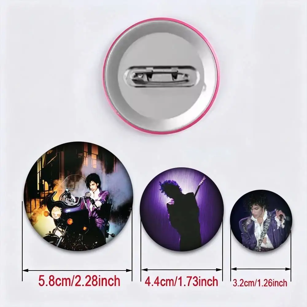 P-PRINCE Purple Rain Vintage 25 32 44 58 75mm Badges Personalized Round Brooches Pins Accessory Gift