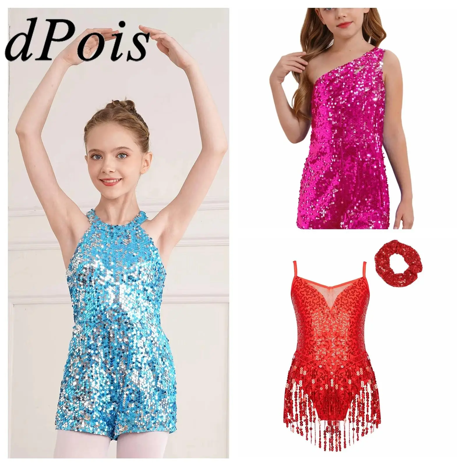 Meninas traje de dança latina crianças collant bodysuit desempenho dancewear streetwear unitards borla chacha lantejoulas hip hop roupas