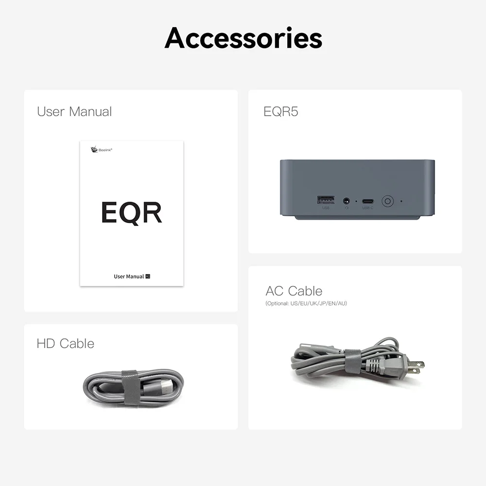 Beelink EQR5 Ryzen 7 5825U MINI PC DDR4 3200MHz 16GB 500GB WIFI6 BT5.2 1000M LAN Desk Office Computer