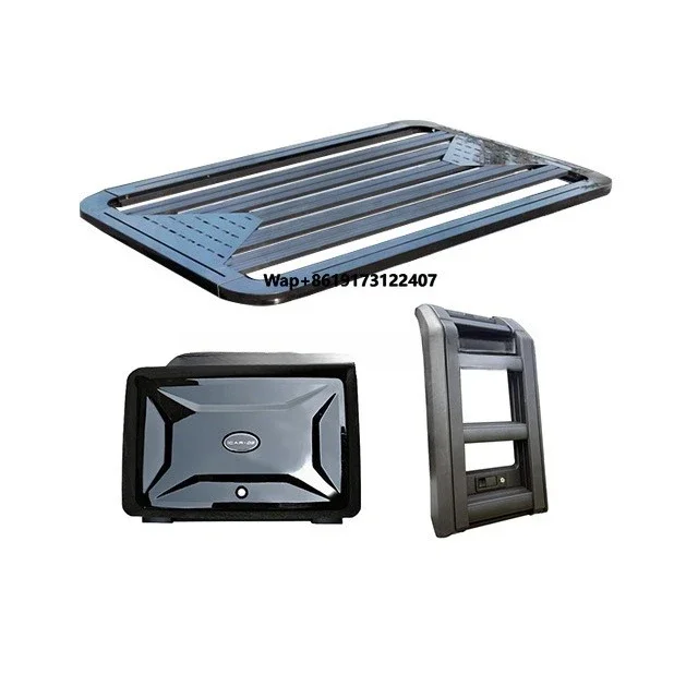 

High Quality Aluminum Black King Kong Kit Luggage Platform Tool Side Box Climb Ladder Roof Rack for Icar 03 Chery Accessories