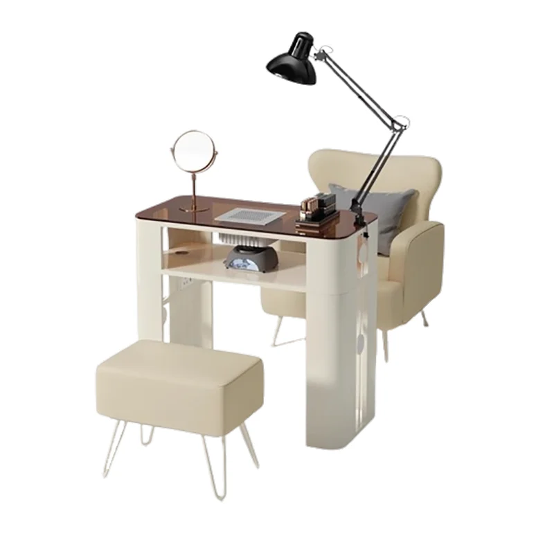 French Simple Manicure Nail Table Smooth Trendy Modern Sturdy Manicure Nail Table Elegant And Subtle Mesa Salon Furniture