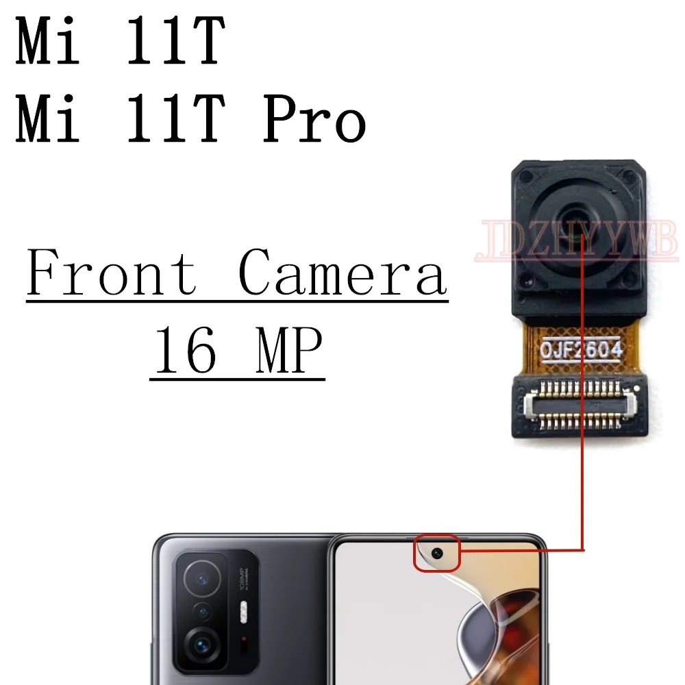 Front Rear Camera For Xiaomi Mi 11T Pro Mi11T Frontal Selfie Small Back Facing Main Camera Flex Cable Frame With Glass Lens image 4