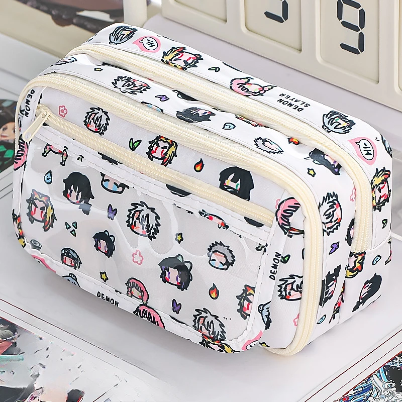 Demons Slayers Anime Ita Bag Large Capacity Pencil Bag Kawaii Stationery Holder Bag Pen Case Students School Supplies Kids Gift
