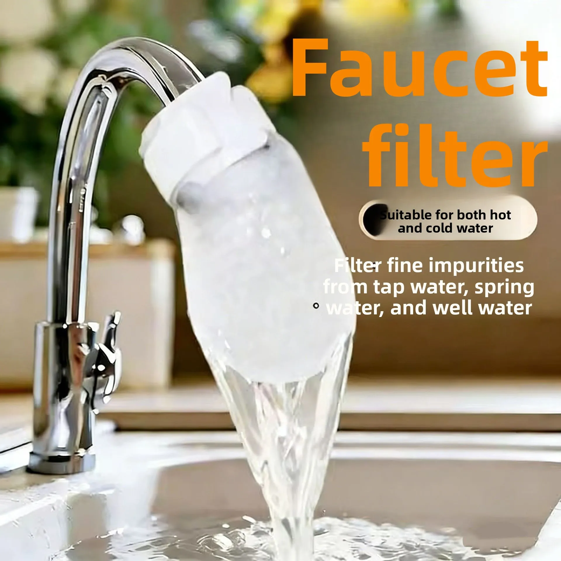 Faucet Filter Cotton Splash-Proof Tap Water Purifier for Removing Rust Sand & Sediment Thickened Universal Filter Bag for Kitche