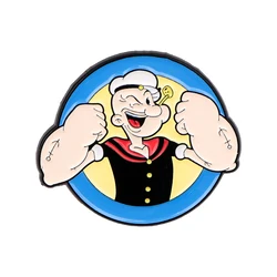 Retro Cartoon Sailor Man Briefcase Badges Enamel Pin Women's Brooch for Clothes Lapel Pins for Backpacks Jewelry Accessories