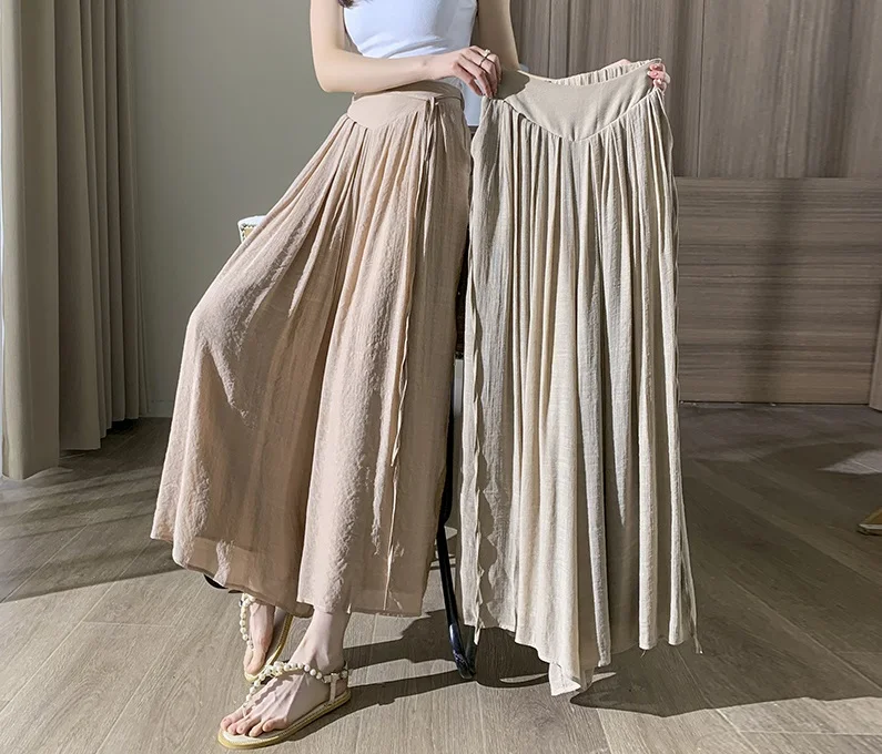 

2023 Women's Pleated Loose Korean Casual Cropped Pants Wide Leg Trouse Home Classic Sports Wear Girls Clothes Black Top