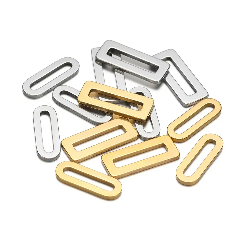 20Pcs Oval Rectangle Paperclip Charms Stainless Steel Charms For Necklace Bracelet Connectors Jewelry Making Wholesale