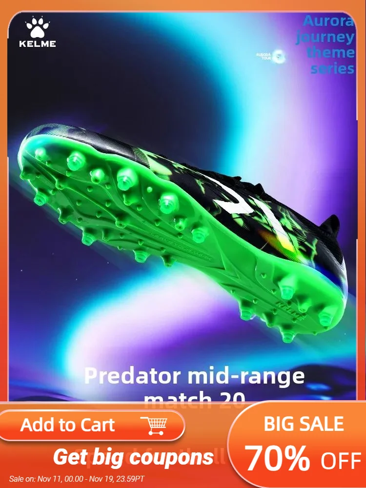 

Kelme Adult Soccer Shoes Men's Mg Short Nail Youth Football Boots Competition Specific Tf Broken Nail Football Shoes