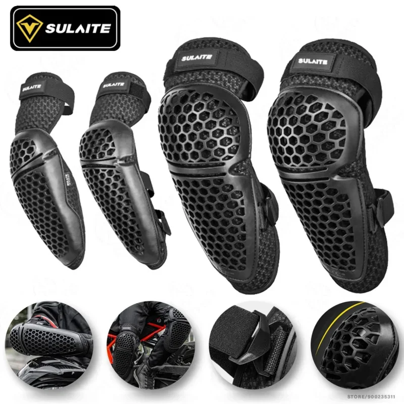 Motorcycle Mesh Motocross Knee Leg Elbow Pads Covers Set for Racing Sports Protection gear Skateboard Guard Adult Accessories