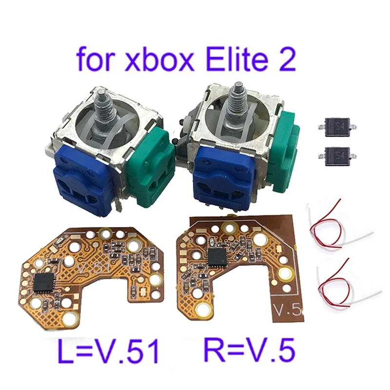 

Y16A 2 шт. джойстик Холла + калибровальная плата для Xbox Elite 2, геймпад с эффектом Холла и джойстик Холла, центр/калибровка внешнего кольца