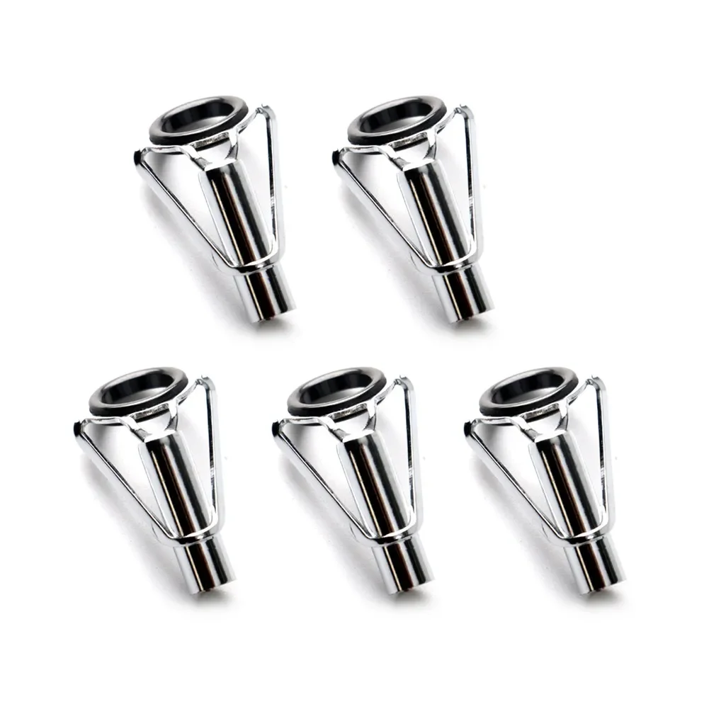 5pcs Rod Tip Top Guide Ring For Spinning Casting Fishing Rods Repair Building Pole Eye Line Rings Stainless Steel Frame Pesca