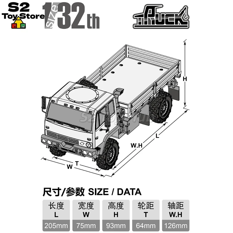 Orlandoo Hunter OH32M01 Camión Militar RC a Escala 1/32, KIT de Camión Todoterreno Eléctrico con Control Remoto, Modelo Mini Ensamblado, en Stock