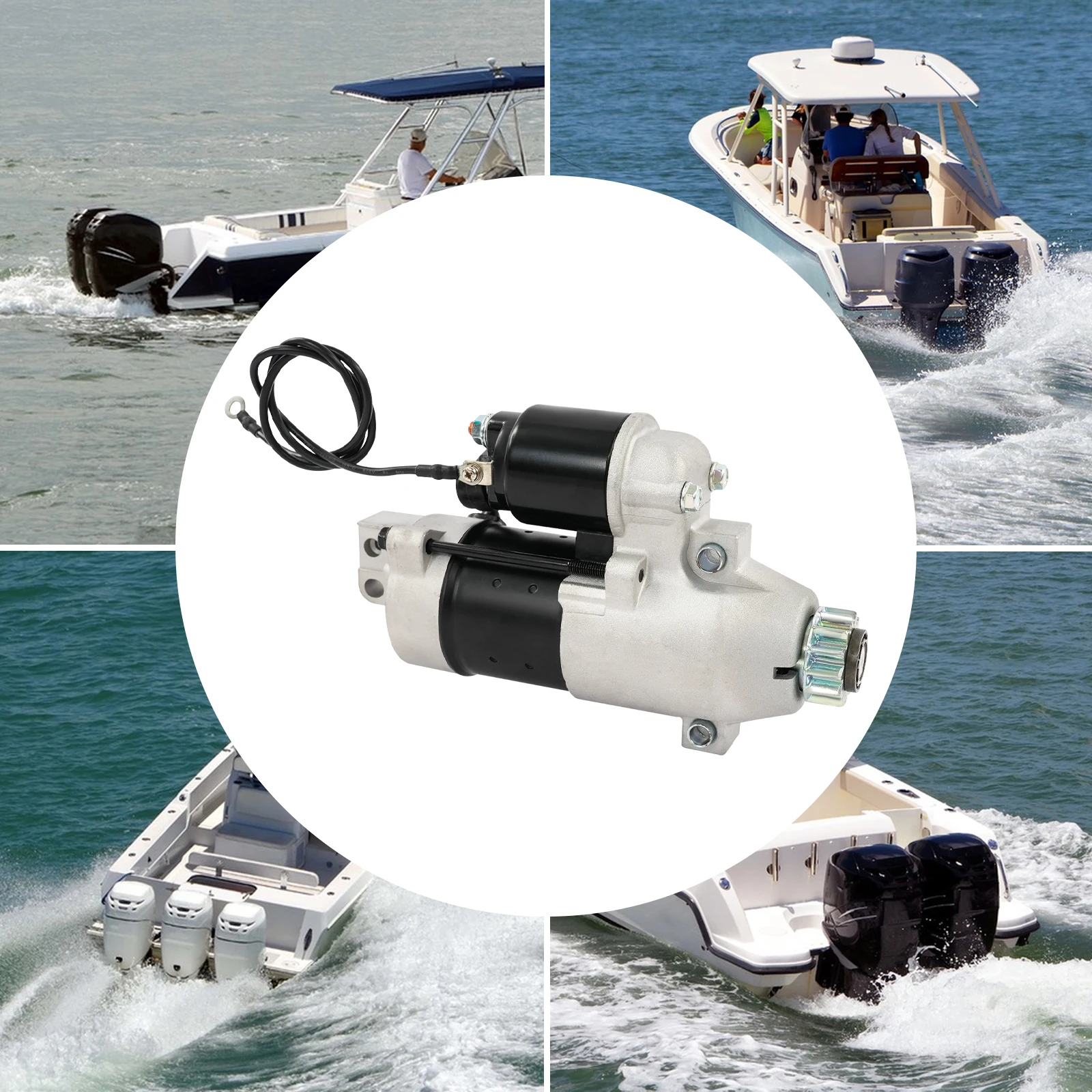 

1.4KW Starter Motor Starter Compatible for F/FL150-250HP Yamaha 4-Stroke Outboard Diesel Engines Starter Replacement 12V, 15Krpm