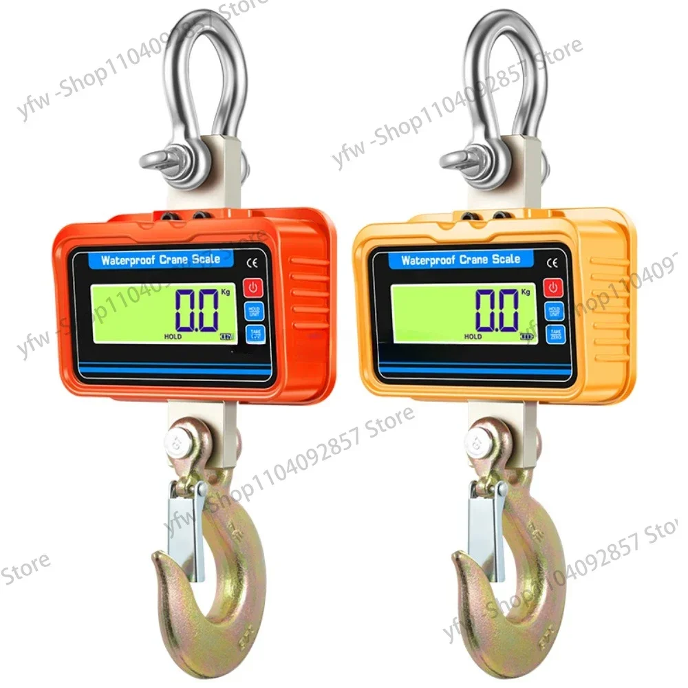 

LCD Screen Electronic Hoist Scale 1000/2000/3000kg Waterproof Remote Control Heavy Alloy Steel Hook