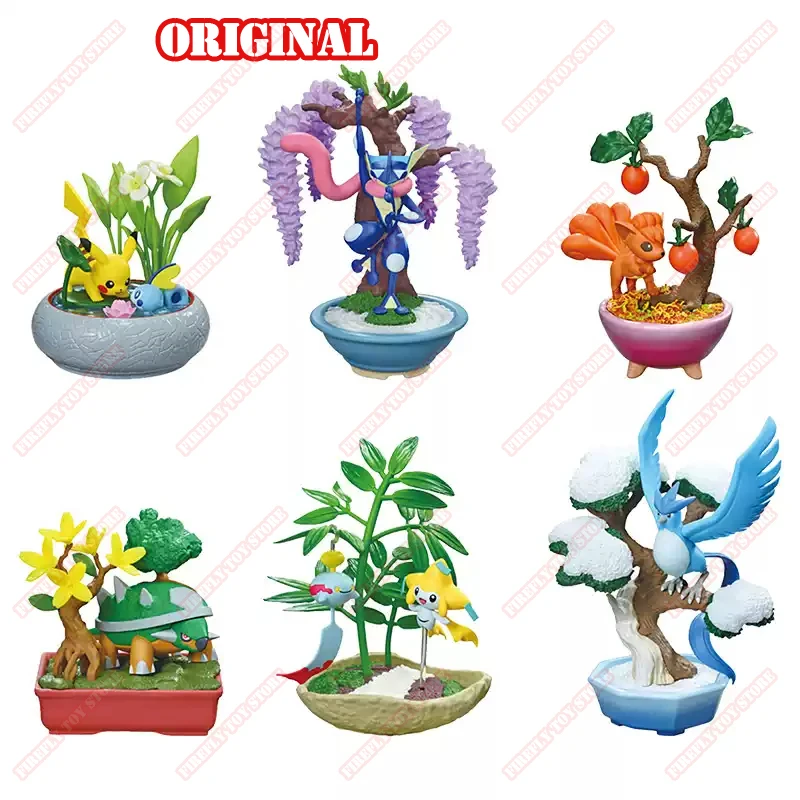 Oryginalne zabawki z anime Pokemon, gadżety z gier animowanych, bonsai 03 Articuno w pudełku, figurki kolekcjonerskie typu gacha/gashapon, figurki akcji anime.