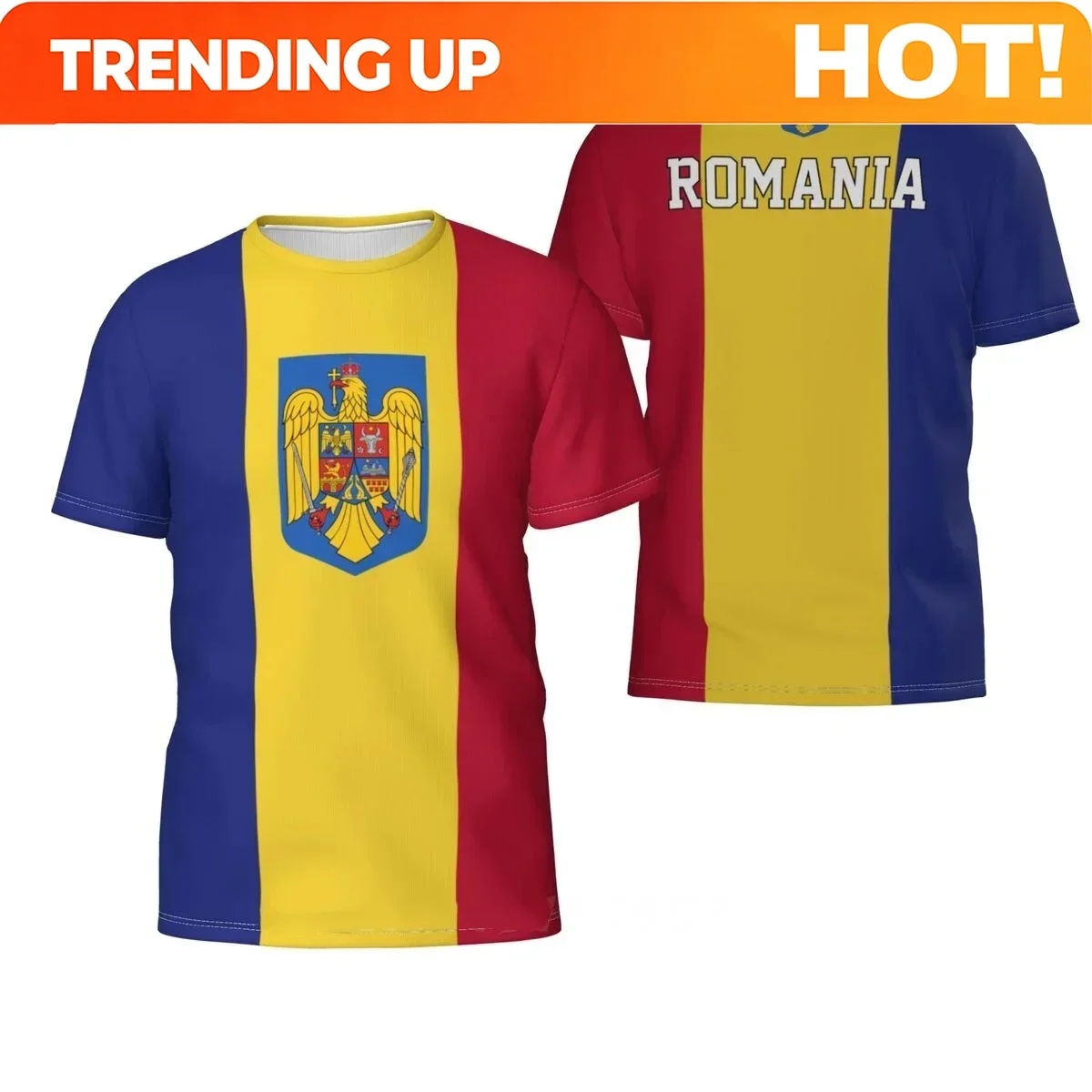 Customization Romania Football Jersey Wholesale Custom Name Number Romanian Flag Graphic T Shirts For Men Tee Shirts Soccer Club