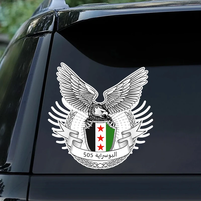 V1405#  Eagle Badge Wth Coat of Arms of Syria Sticker Waterproof Accessories on Bumper Rear Window Laptop