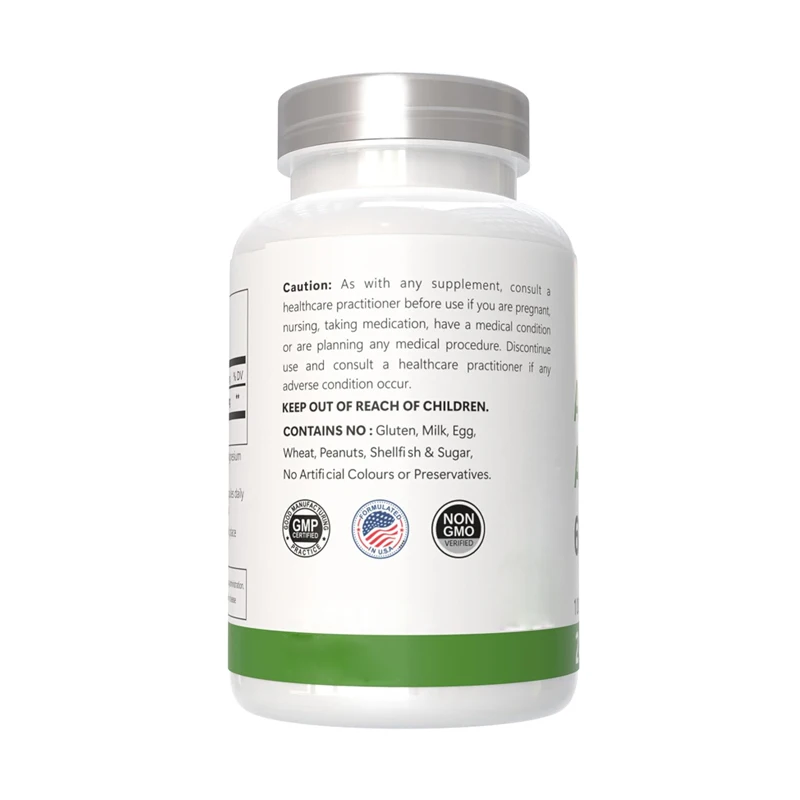 Alpha Lipoic Acid Supplement, 600mg Per Serving, 60 Vegetarian Capsules, Vegetarian, Non GMO, Gluten Free