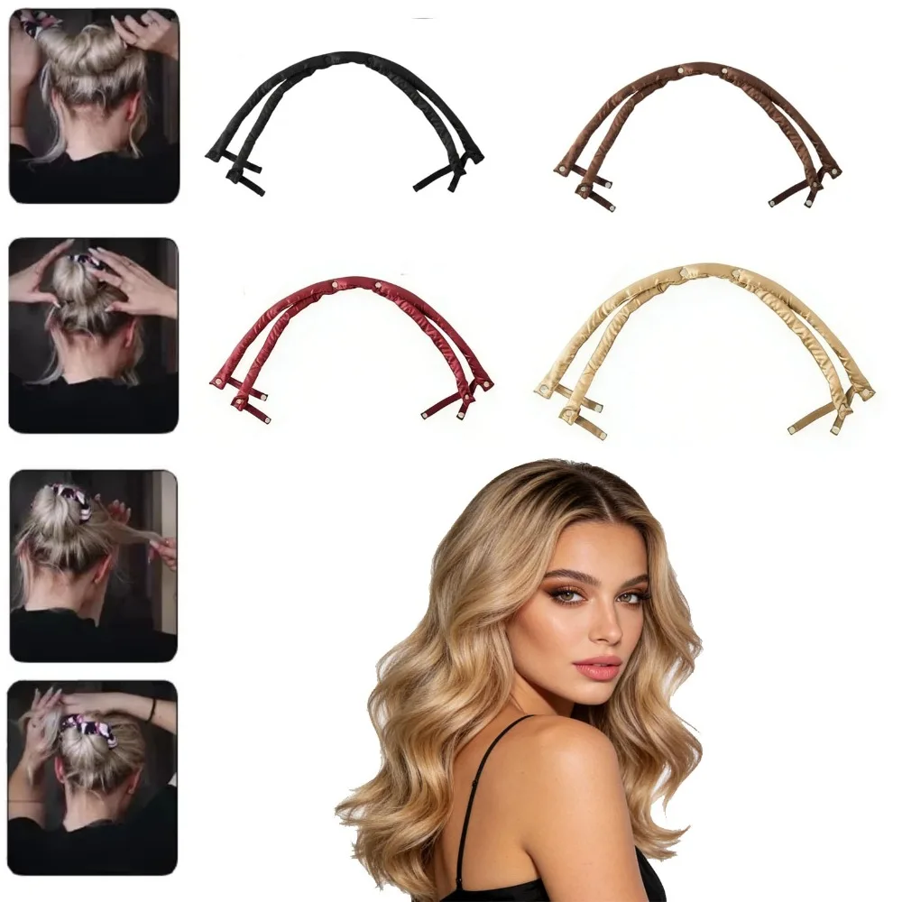 

Набор для укладки волос 3-в-1: регулируемая повязка-бигуди для создания локонов без нагрева, мягкие бигуди для сна, ленивые локонные палочки для укладки волос