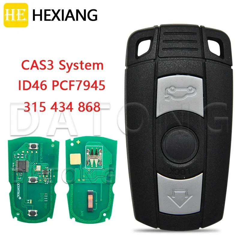 

HE Xiang Car Remote Key For BMW X5 X6 Z4 1/3/5/7 Series CAS3 System ID46 PCF7945 315 434 868 MHz Auto Smart Control Replace