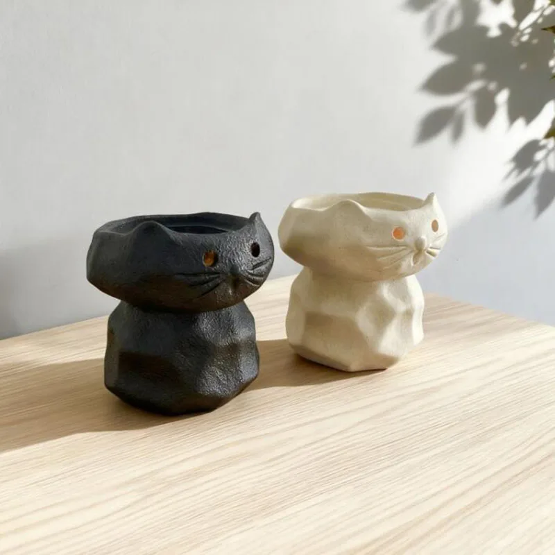 Porcelain Cat Aromatherapy Burner Spa Yoga Essential Oil Furnace Candle Holder Bedroom Fragrance Censer Home Decoration