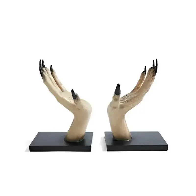 

Wizard Hand-Shaped Bookshelf Stand Black Fingernail Hand Support Halloween Witch Finger Anti-Slip Book Holder