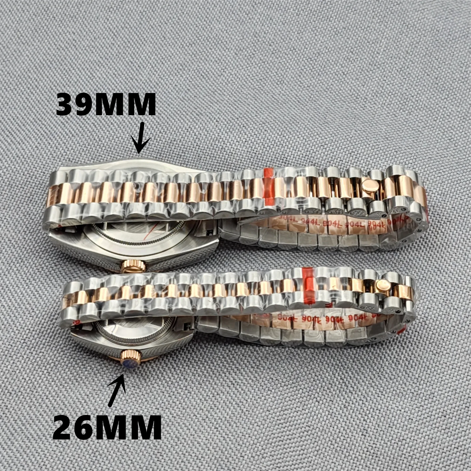 39mm 26mm Dogtooth Ring Log Style Couple Sapphire Glass Stainless Steel Watch NH35 NH05 Automatic Movement