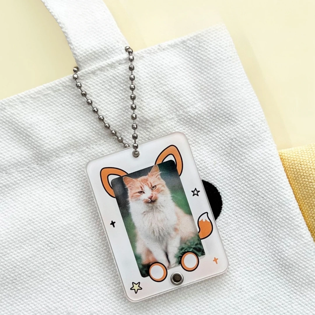 Photo Organizer Keychain Cute Animal Photo Frame Keychain Slide Photo Keychain Crystal Clear For Bag Personal Keepsake Keys