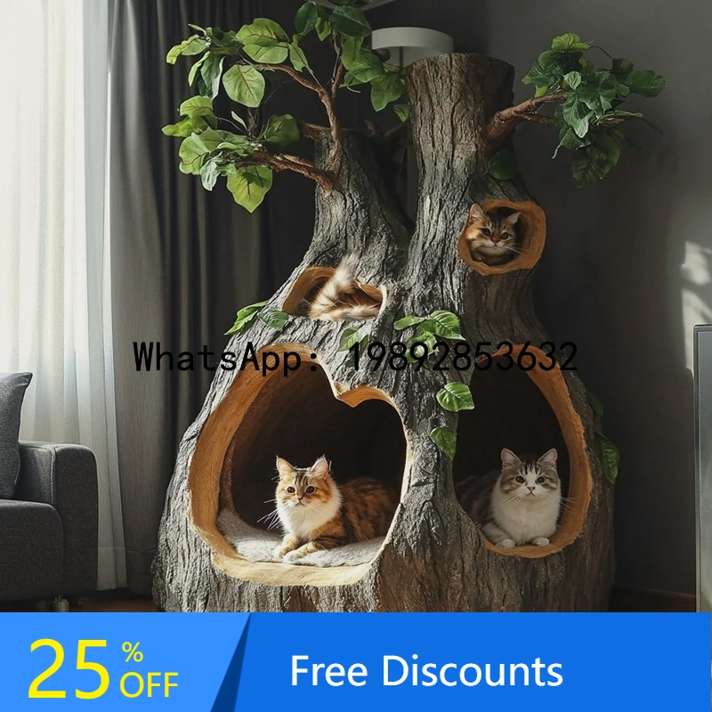 

XL Artificial Green Plant Cat Climbing Frame Tree House Landscape Indoor Hotel Villa Decorative Atmosphere Tree