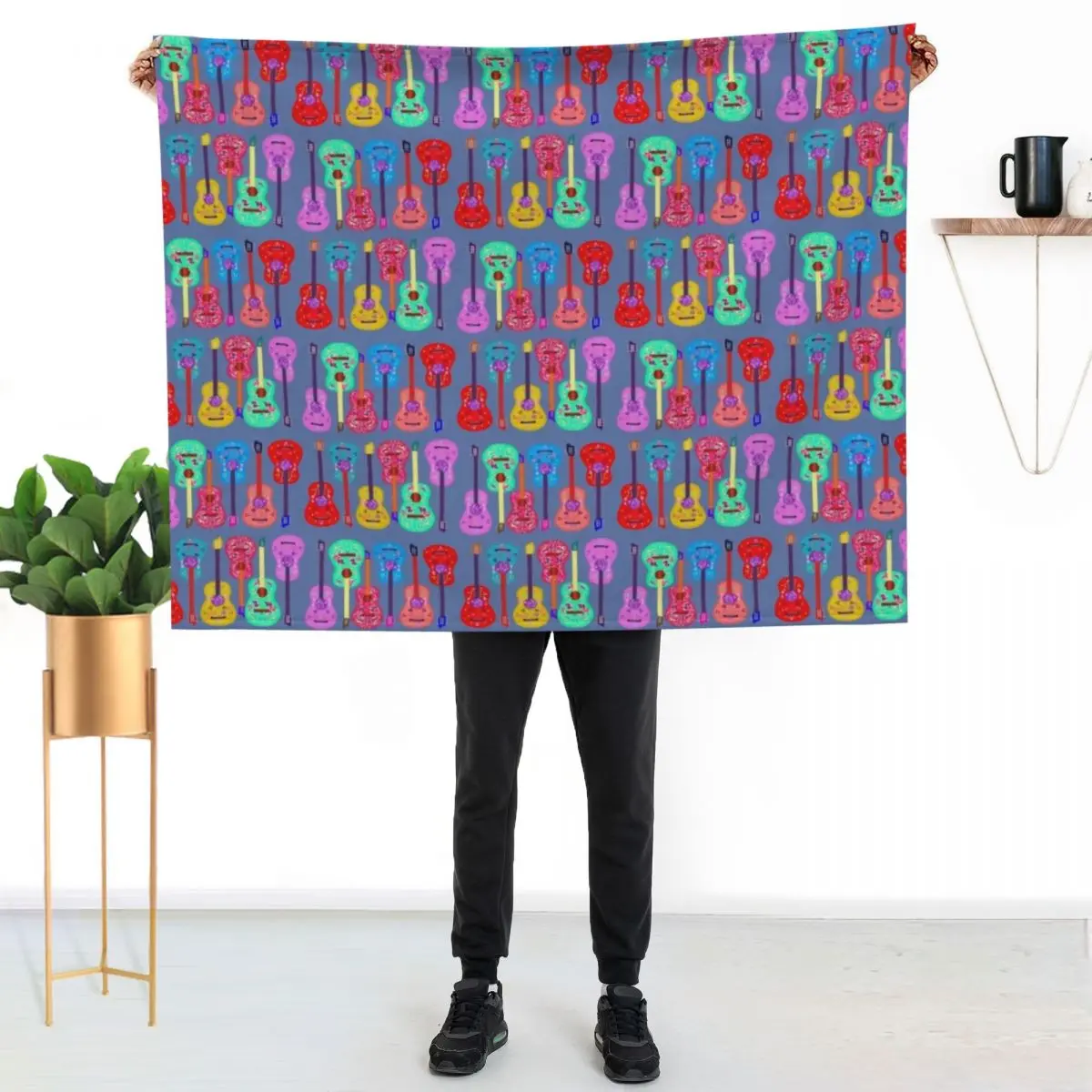 Boho Guitar Throw Blanket Nap For Decorative Sofa Shaggy Blankets For Bed for babies Blankets Sofas Of Decoration Blankets
