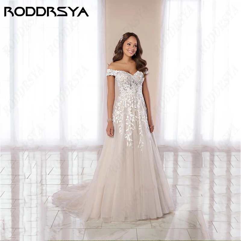 RODDRSYA Princess Wedding Dress for Woman Romantic Tulle A-line Bridal Gown Sweethear Off Shoulder Vestido De Noiva Minimalis