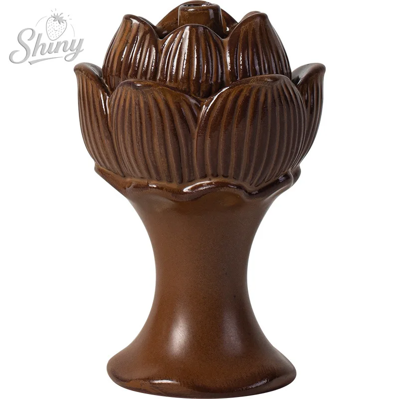 Picture 6: Chinese Ceramic Lotus Candle Holder Base Buddha Hall Offering Buddha Home Furnishings