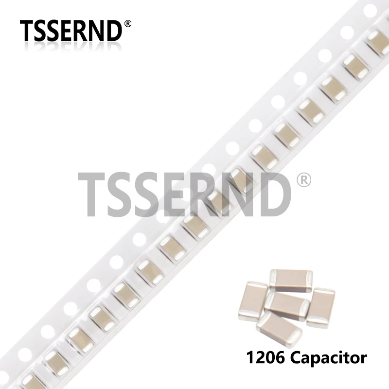 100pcs 1206 SMD Chip Multilayer Ceramic Capacitor 0.5pF - 100uF 10pF 100pF 1nF 10nF 15nF 100nF 0.1uF 1uF 2.2uF 4.7uF 10uF 47uF