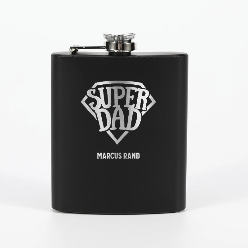 

Best Dad Whiskey Flask Father's Day Gift Laser Engraved Whiskey Flask Alcohol Bottle Stainless Steel Groomsmen Gifts