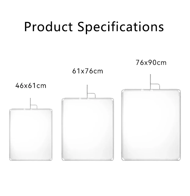 إطار لوحة ناشر العلم المعدني أسود أبيض عاكس القماش لإضاءة التصوير الفوتوغرافي في الاستوديو #2