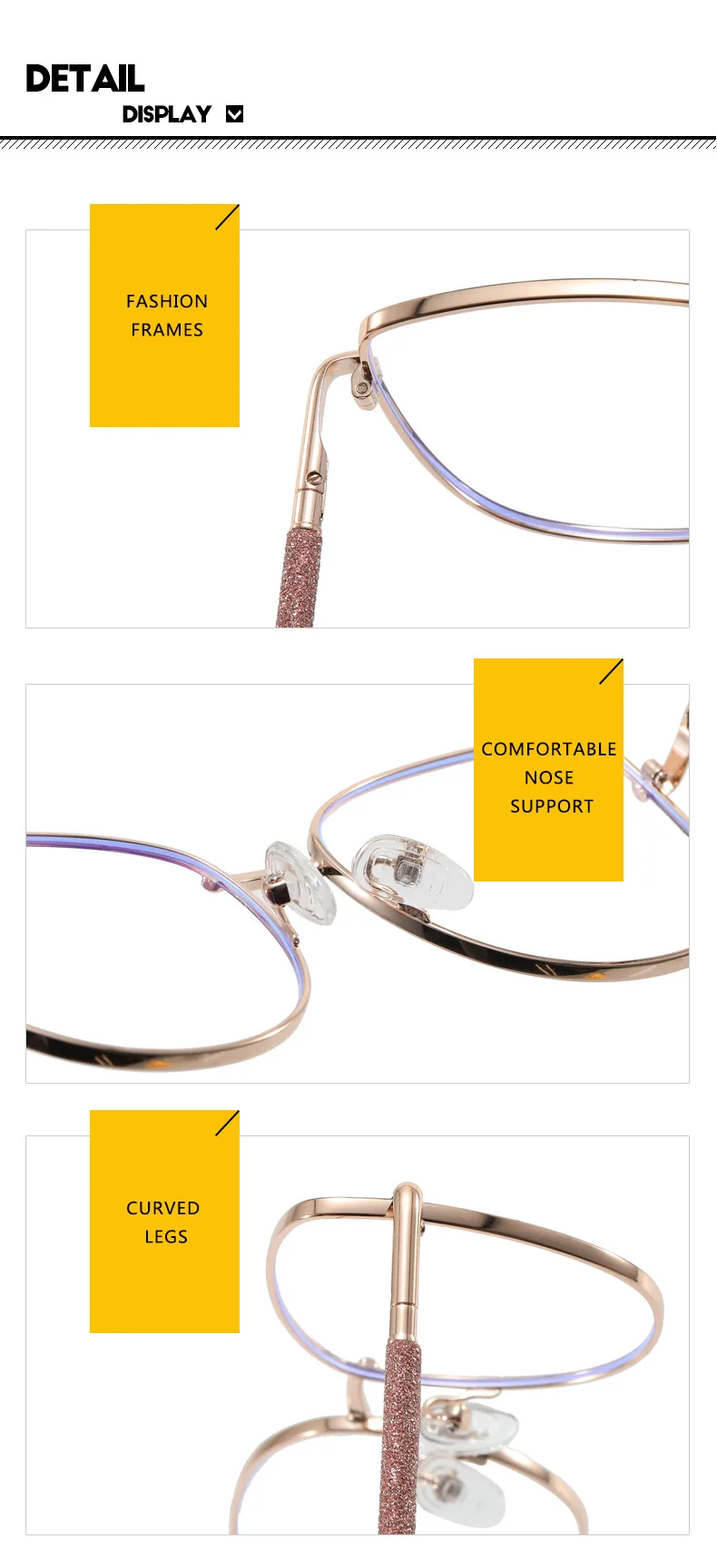 Neue Mode Marke Design Cat Eye Photochromism Rezept Lesebrille Frauen Anti Blau Licht Rahmen Klare Hyperopie Brillen – Detail 13
