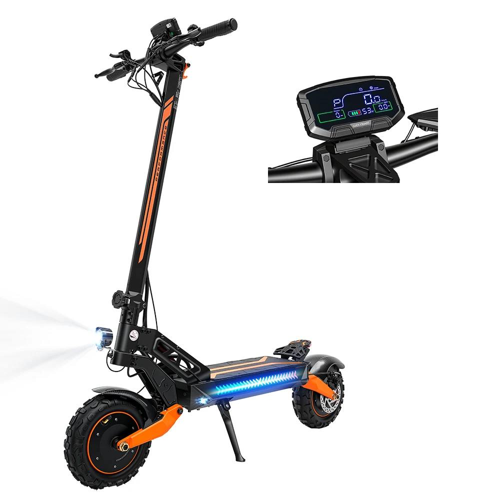 IScooter W12, monopattino elettrico con ruote da 11 pollici, doppio motore, 3000 W, batteria da 25 Ah, autonomia massima di 100 km, velocità massima di 70 km/h, pieghevole.