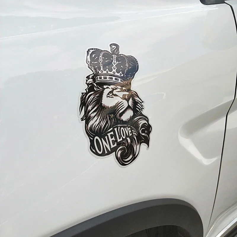 One Love Lion Crown High Quality Animal Car Sticker PVC,10CM*15CM