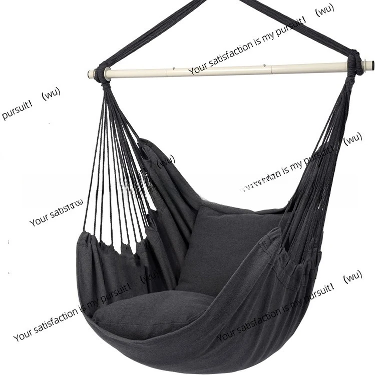 Kursi gantung kanvas gaya Nordik untuk rumah tangga, balkon, ayunan kayu, berkemah di luar ruangan, keranjang gantung tebal