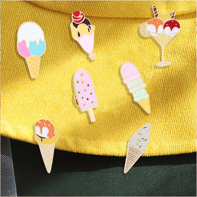 Frauen Cartoon Kiefern Süßigkeiten Farbe süße Eis am Stiel Abzeichen Pullover Revers Party Schmuck Geschenke für Kinder 10 Stil niedlichen Eis Brosche