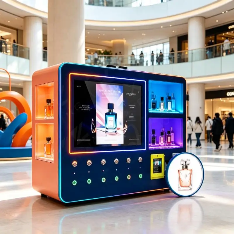 Perfume Vending Machine Automatic Self Service Touch Screen QR Code Payment Commercial Fragrance Dispenser for Mall Hotel