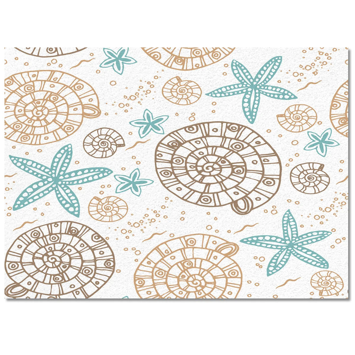 Sea Shell Sea Star Bubble Sea Conch Vortex Art Living Room Floor Mat Children's Room Bedroom Bedside Carpet Kitchen Door Mat