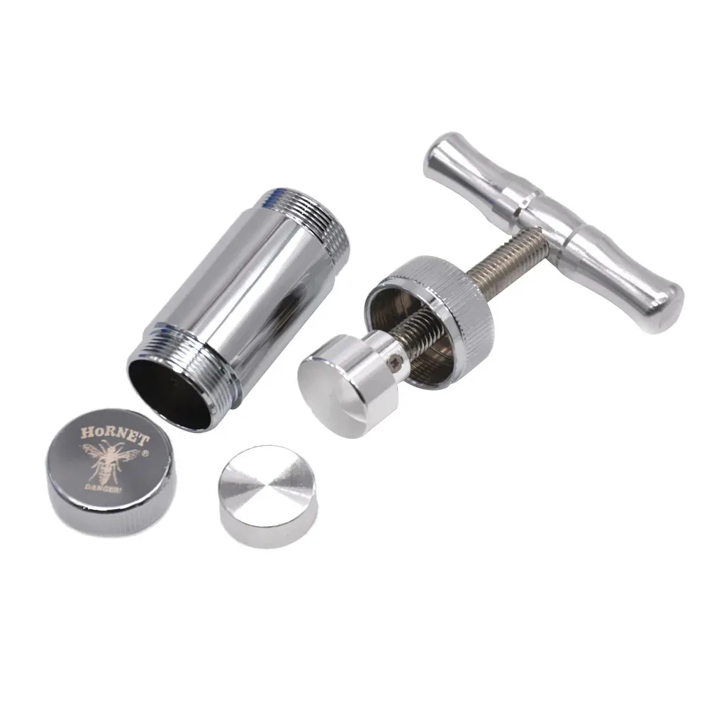 Aluminum Cigarette Tobacco Press Spice Hand Crusher Pepper Mill Handmade Metal Smoking Press Accessories