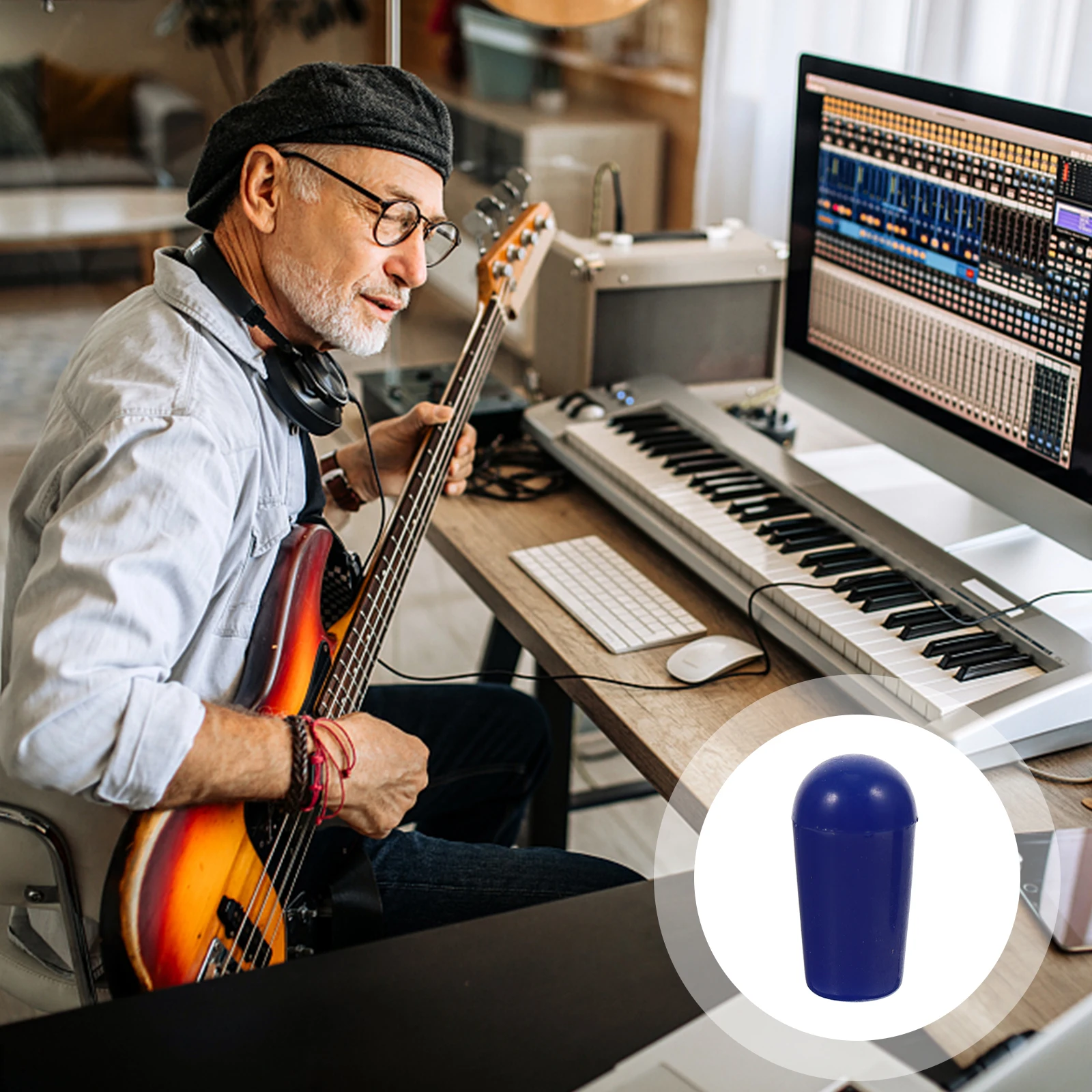 

10 Pcs Potentiometer Shift Cap Knob Hat for Guitar Metal Parts Tip Electric Toggle