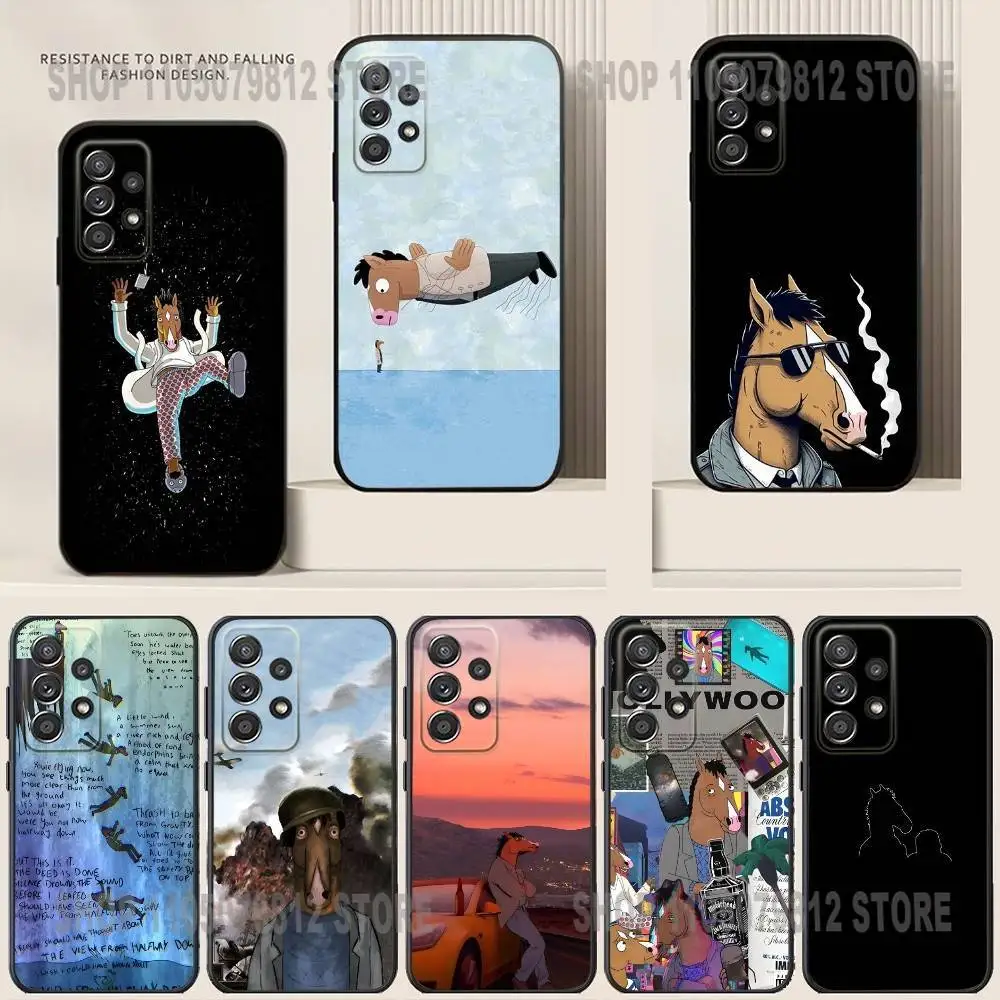 

Funny B-Bojack H-Horseman Phone Case For Samsung S24,21,22,23,30,Ultra,20,Plus,Note,10,9,Black soft silicone case